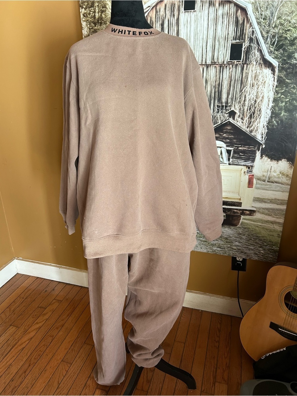 WHITEFOX Taupe Cozy Sweatshirt & Sweatpants Set